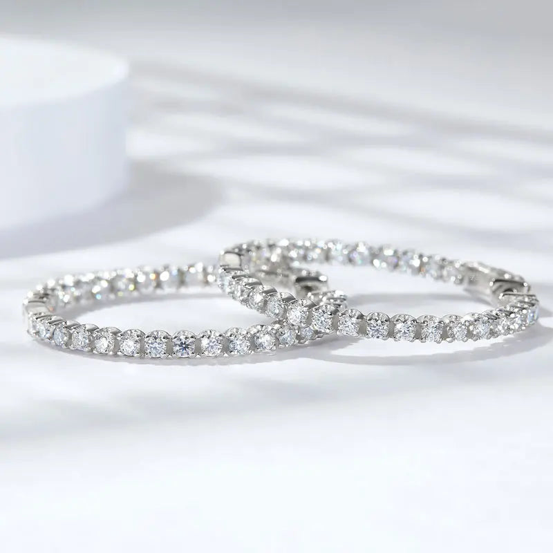 KNOBSPIN D VVS1 Pendientes de aro de moissanita para mujer, diamante brillante con GRA Original, pendiente chapado en plata de ley s925 de 18k exclusivo de timesup