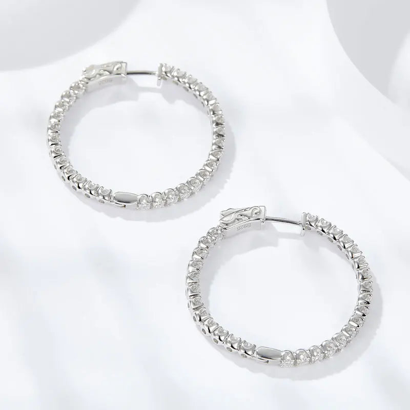 KNOBSPIN D VVS1 Pendientes de aro de moissanita para mujer, diamante brillante con GRA Original, pendiente chapado en plata de ley s925 de 18k exclusivo de timesup