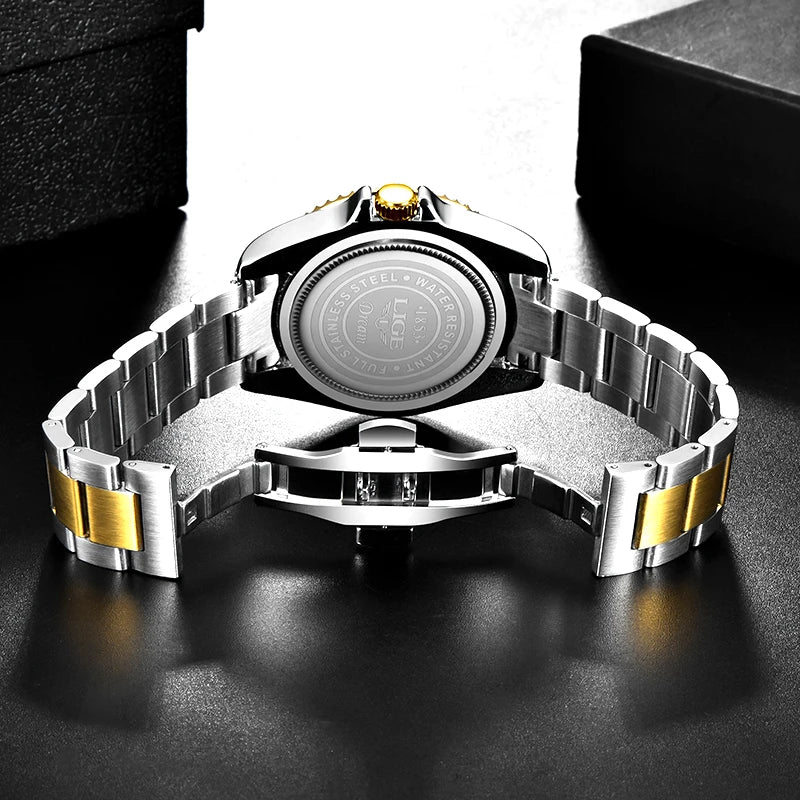 Reloj LIGE, Reloj de buceo a la moda de lujo de la mejor marca, Reloj de fecha resistente al agua para hombre, relojes deportivos, Reloj de pulsera de cuarzo para hombre, Reloj Masculino exclusivo de timesup