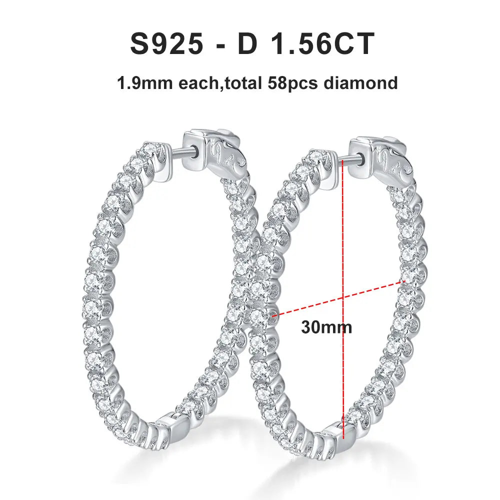 KNOBSPIN D VVS1 Pendientes de aro de moissanita para mujer, diamante brillante con GRA Original, pendiente chapado en plata de ley s925 de 18k exclusivo de timesup