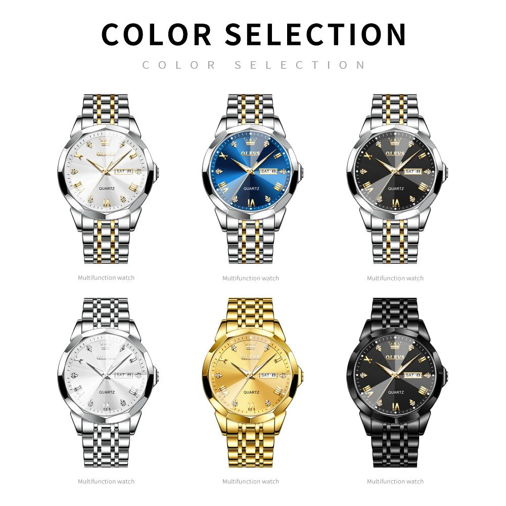 OLEVS, nuevo reloj para hombre, reloj de pulsera Original de cuarzo resistente al agua para hombre, correa de acero inoxidable dorado, reloj de lujo de alta gama para hombre exclusivo timesup