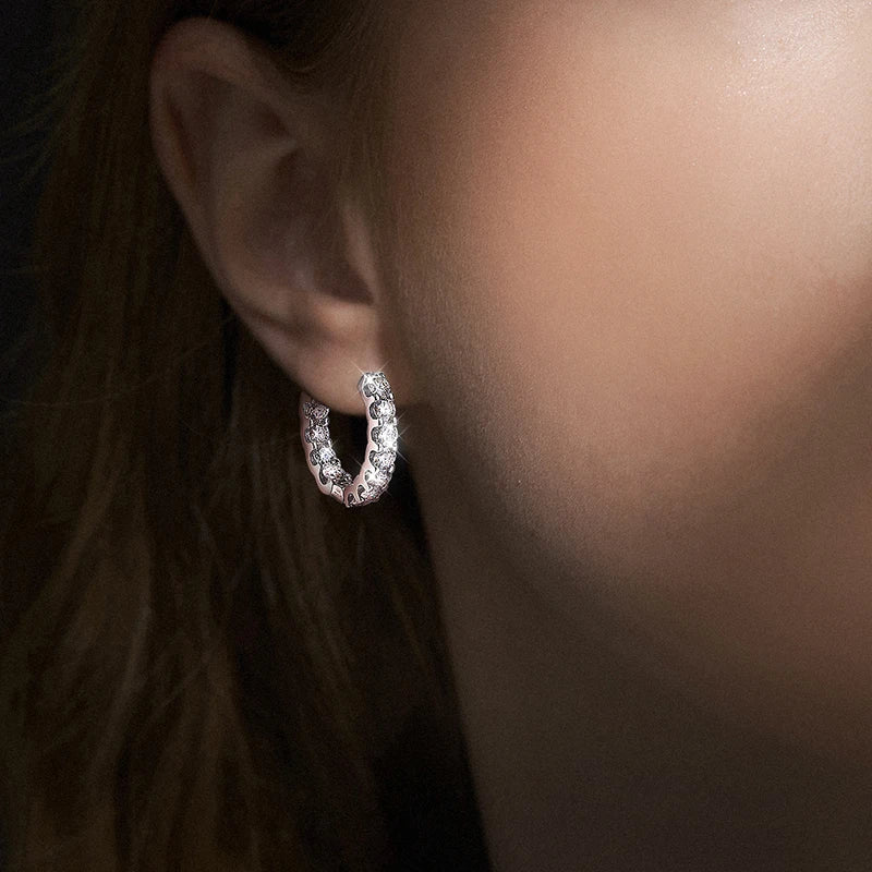 KNOBSPIN-pendiente de moissanita de Color D de 2,6 quilates, pendiente de aro de oro blanco chapado en plata de ley 925 para mujer, joyería para fiesta y boda exclusivo de timesup